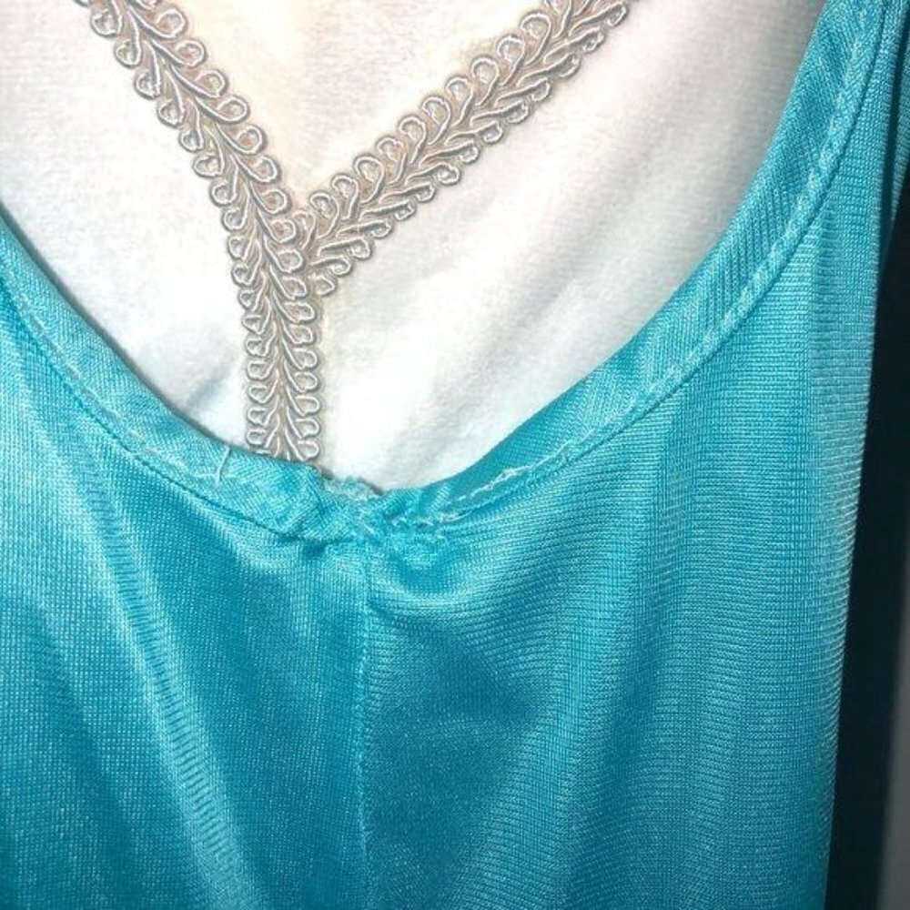 Diane Von Furstenberg DVF Vintage Robe Nightie Set Small S Womens Nylon Blue - Picture 11 of 13